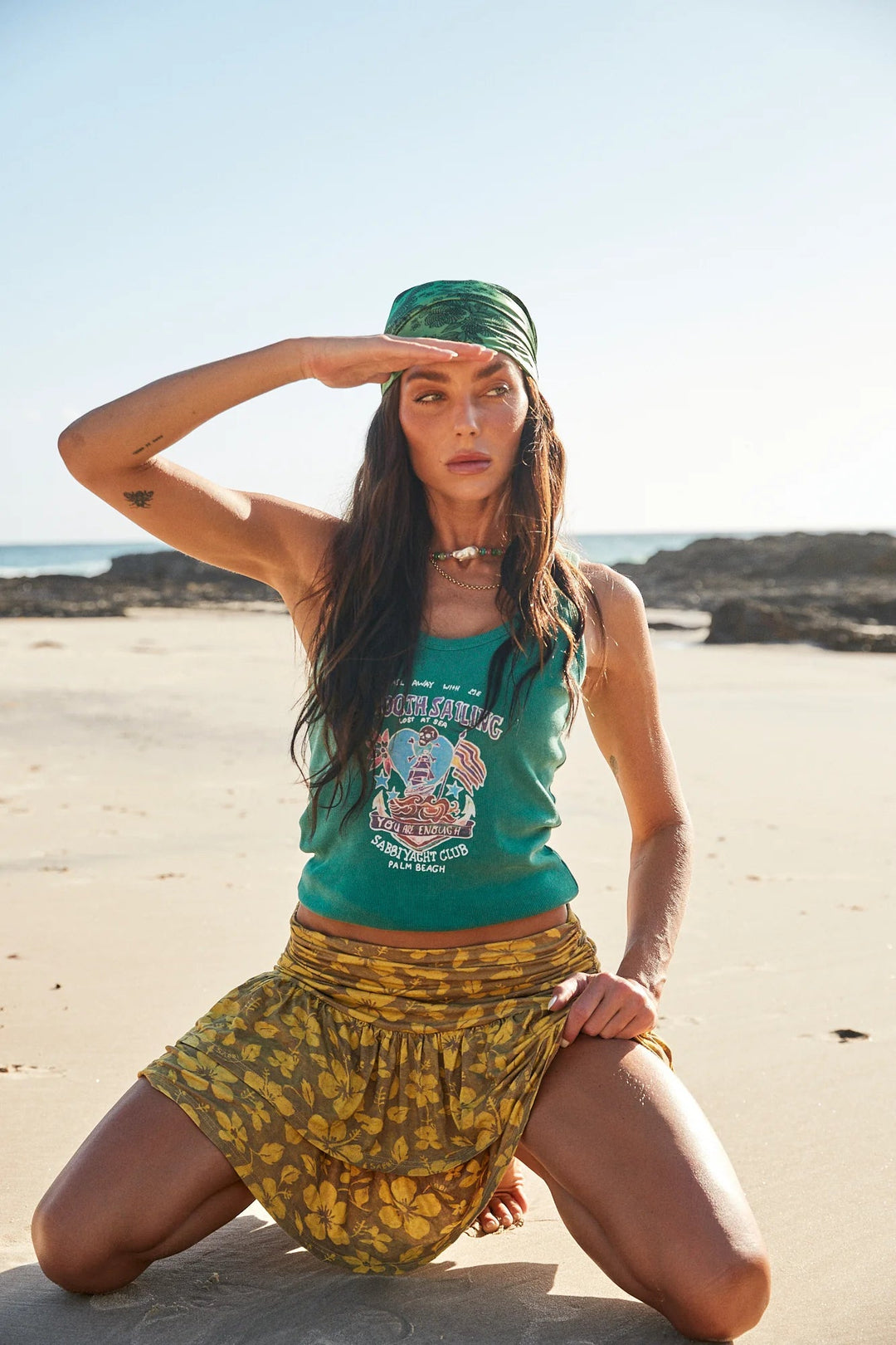 Sabbi Smooth Sailing Tank - Green - Meadow Collectivetank top