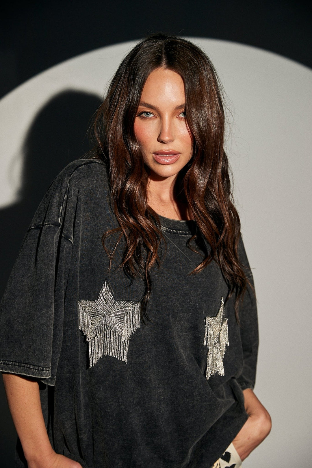 Sabbi Sparkle Titty Tee - Black - Meadow Collectiveoversized tee