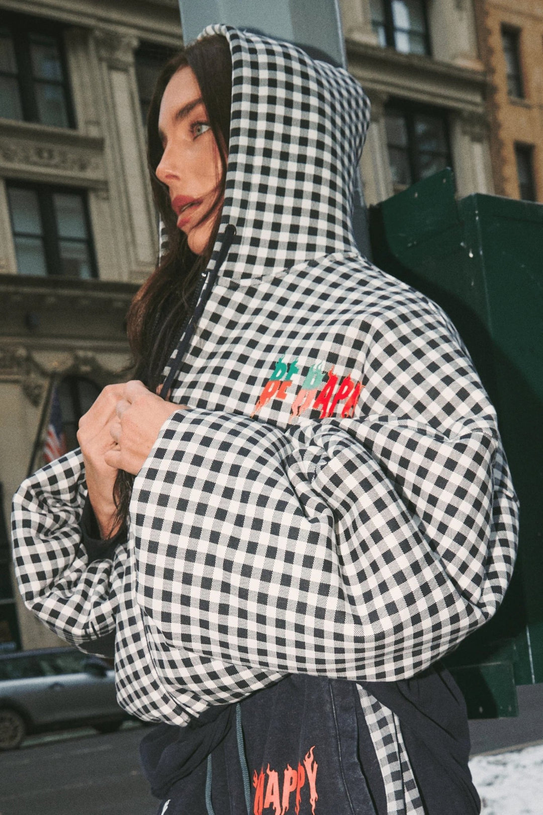 Sabbi The Be Happy Gingham Padded Bomber - Meadow Collectivebomber jacket