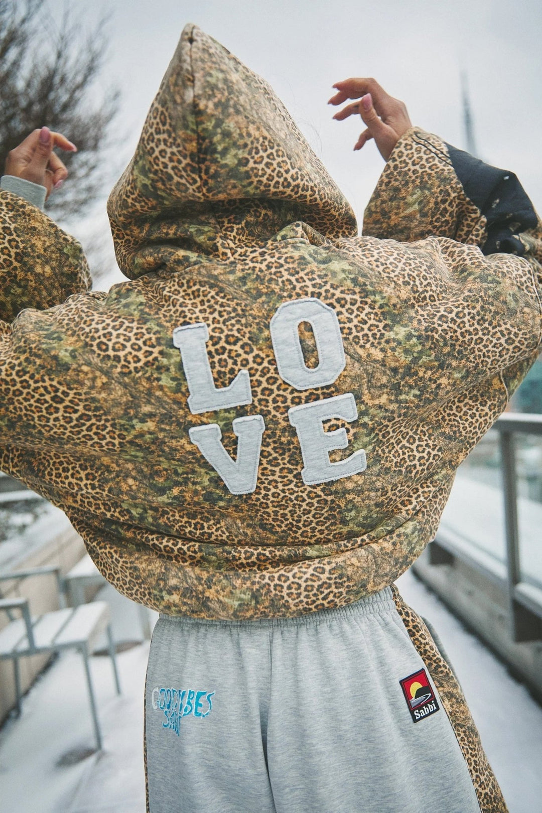 Sabbi The Be Happy Leopard Padded Bomber - Meadow Collectivebomber jacket