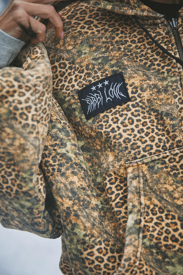 Sabbi The Be Happy Leopard Padded Bomber - Meadow Collectivebomber jacket
