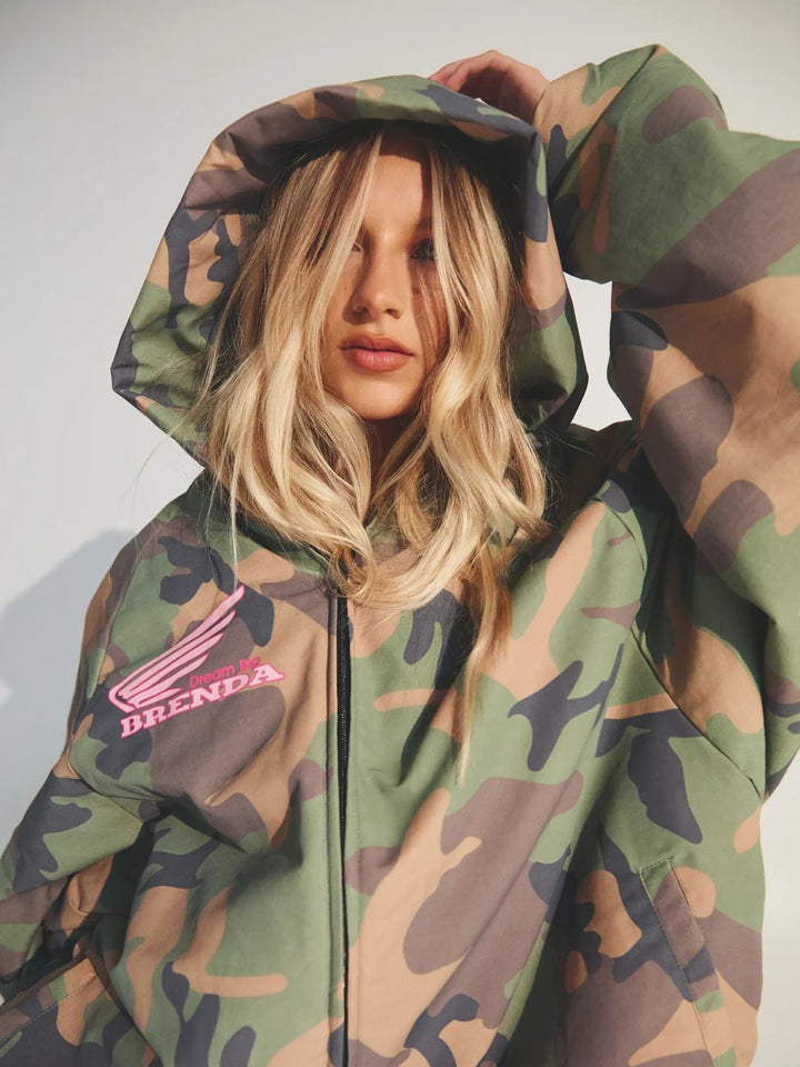 Sabbi The Be Kind Bomber Jacket - Camo - Meadow Collectivepuffer jacket