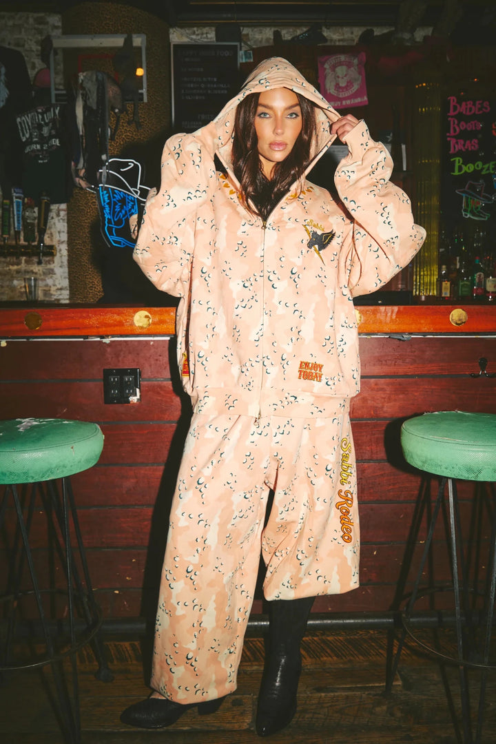Sabbi The Be - Youtiful Ranch Zip Up Hoodie - Pink Camo - Meadow Collectivepuffer jacket