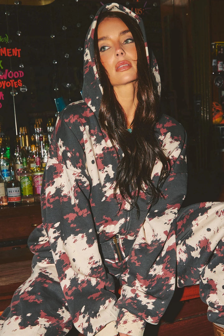 Sabbi The Cow Print Ranch Zip Hoodie - Meadow Collectivehoodie