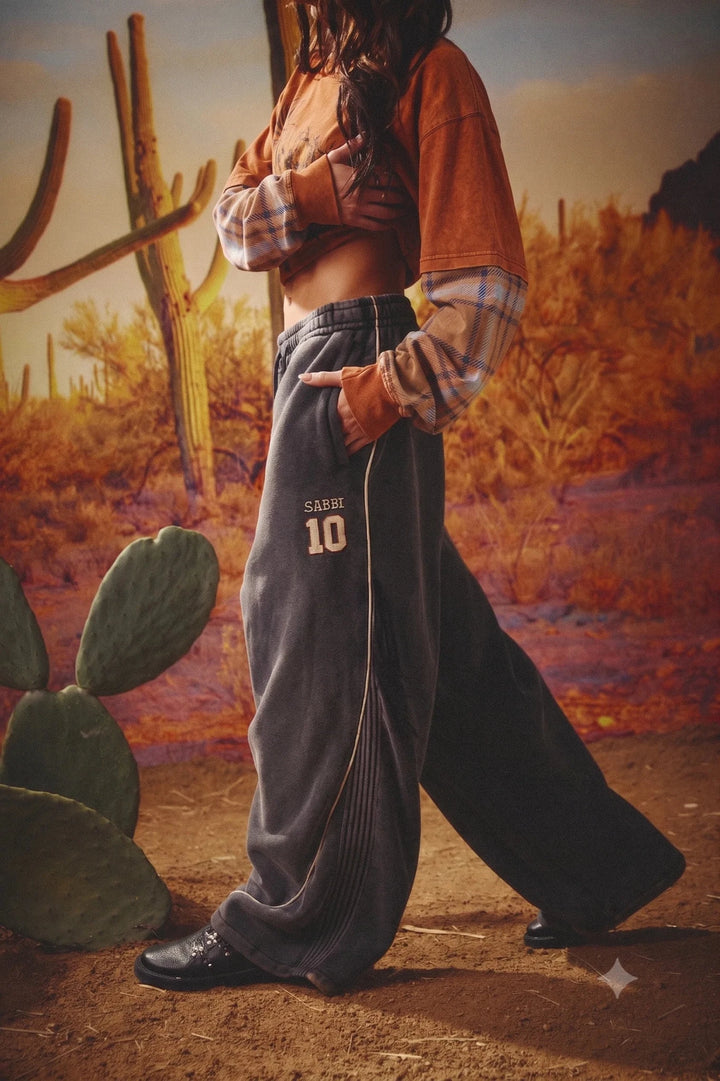 Sabbi The Happy Chap Wide Leg Sweat Pants - Blue - Meadow Collectivesweatpants