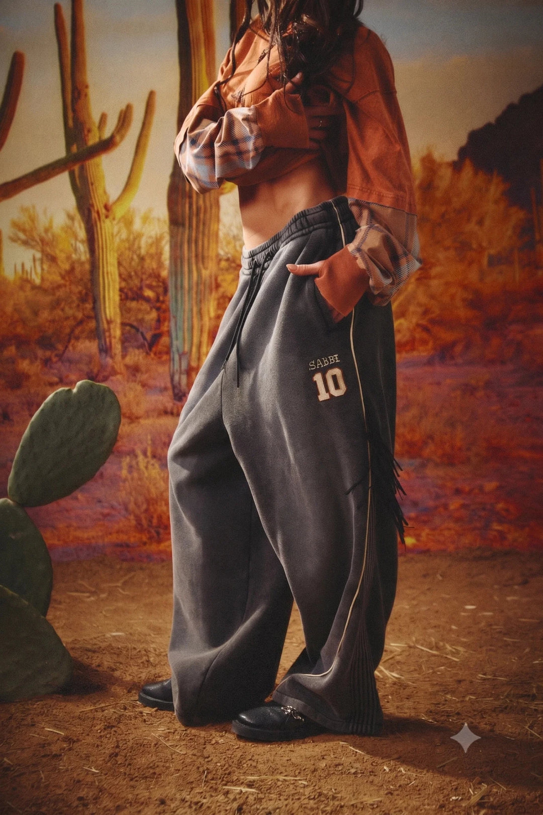 Sabbi The Happy Chap Wide Leg Sweat Pants - Blue - Meadow Collectivesweatpants