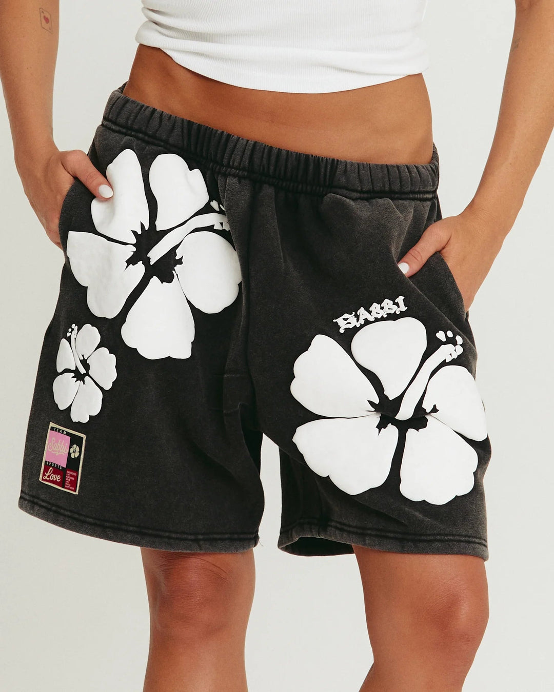 Sabbi The Happy Hibiscus Shorts - Black - Meadow CollectiveShorts