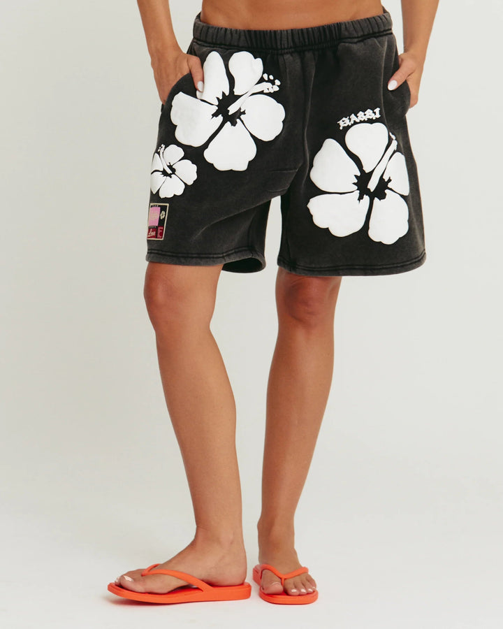 Sabbi The Happy Hibiscus Shorts - Black - Meadow CollectiveShorts