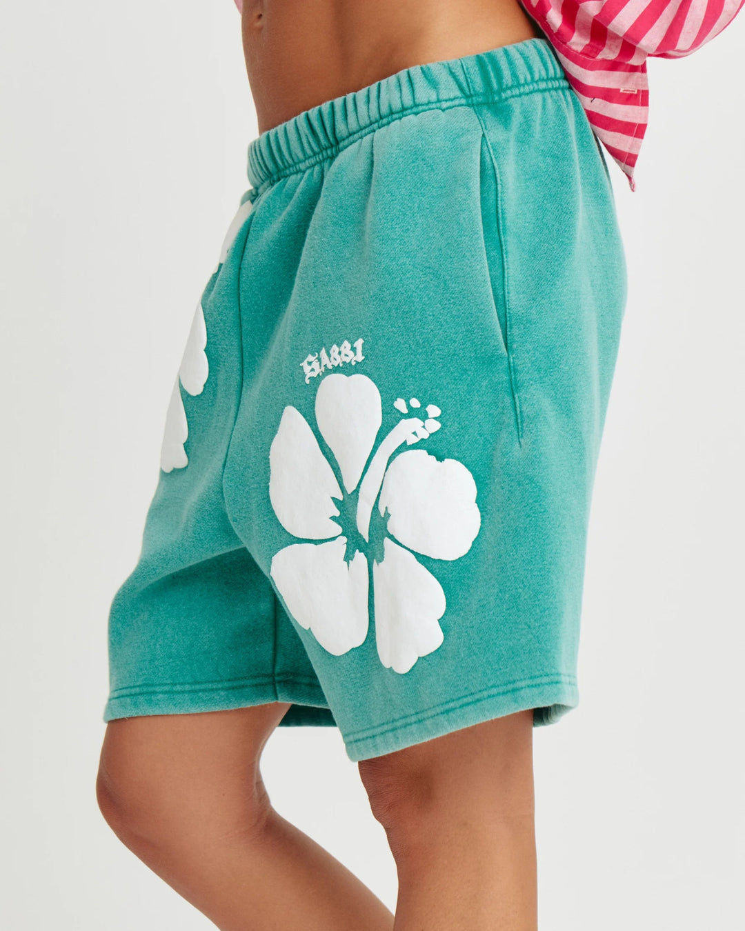 Sabbi The Happy Hibiscus Shorts - Green - Meadow CollectiveShorts