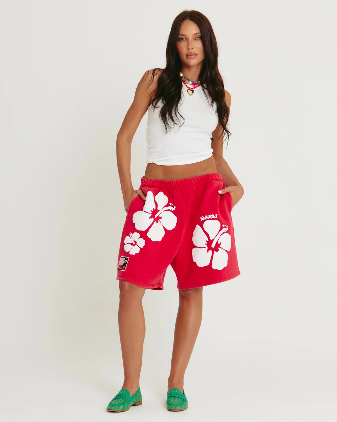 Sabbi The Happy Hibiscus Shorts - Red - Meadow CollectiveShorts