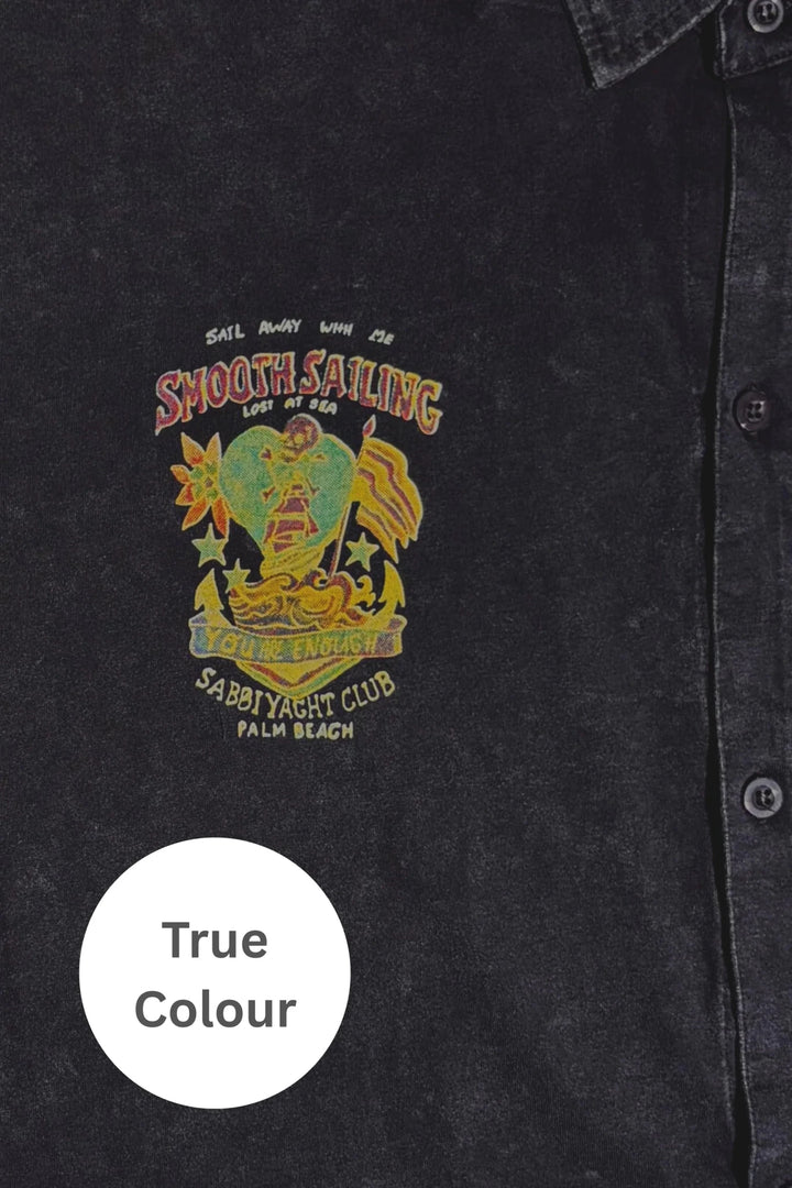 Sabbi The Rum & Bass Shirt - Black - Meadow Collectivebutton down shirt