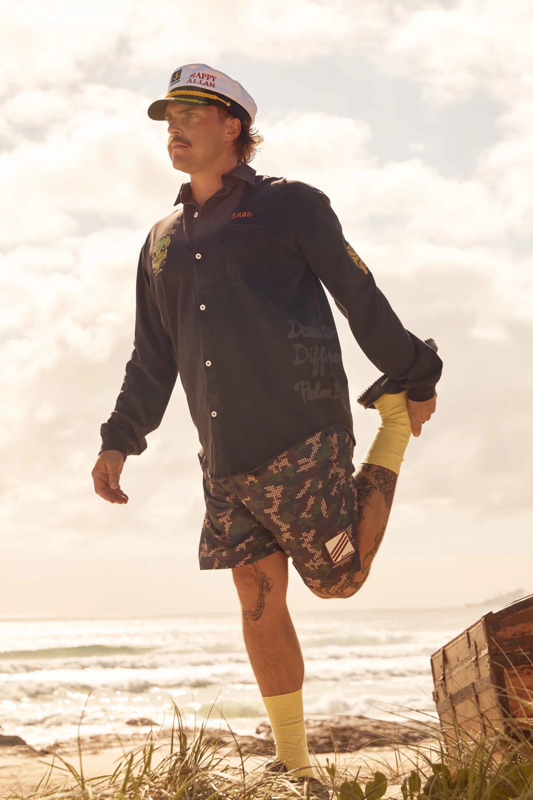 Sabbi The Rum & Bass Shirt - Black - Meadow Collectivebutton down shirt