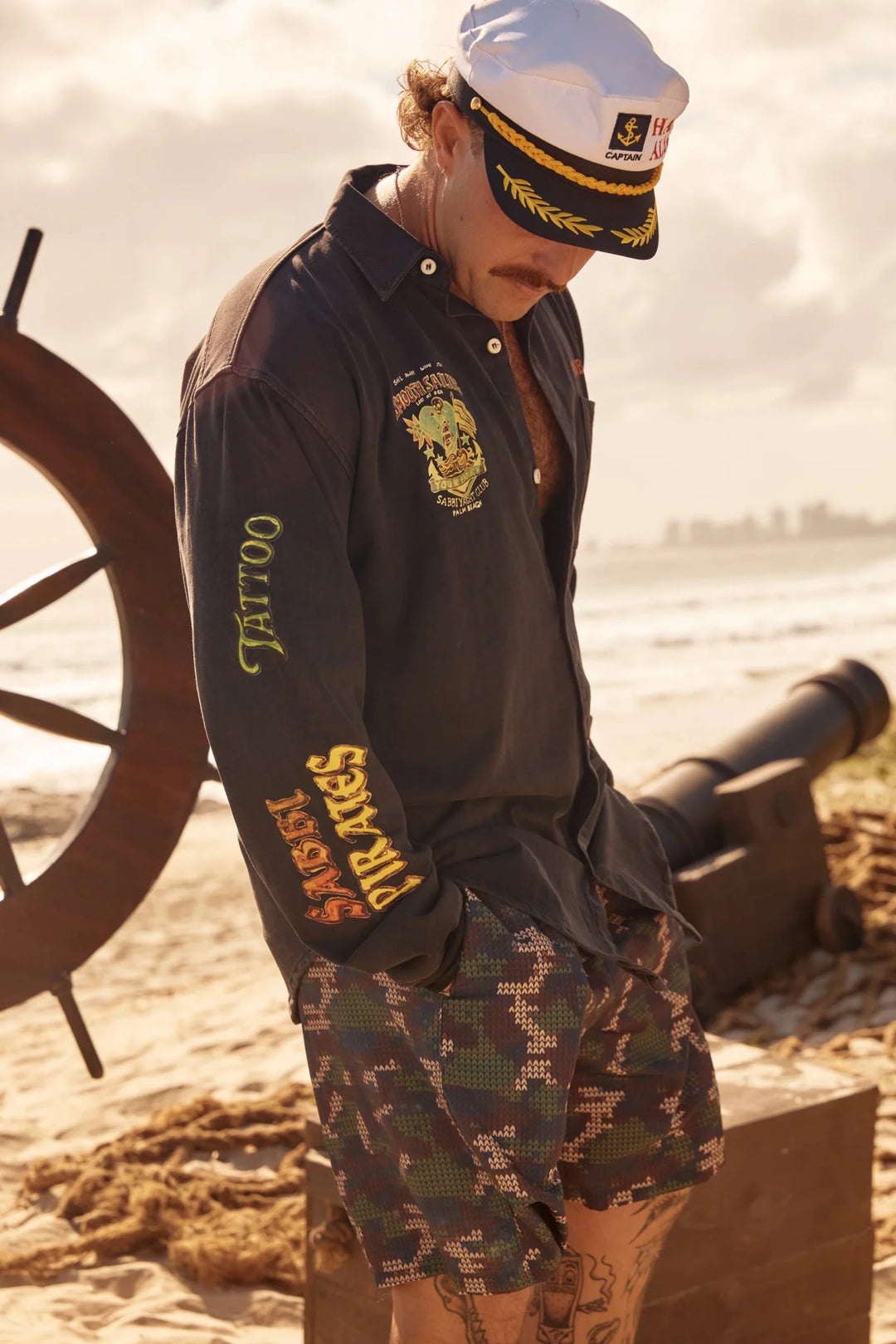 Sabbi The Rum & Bass Shirt - Black - Meadow Collectivebutton down shirt