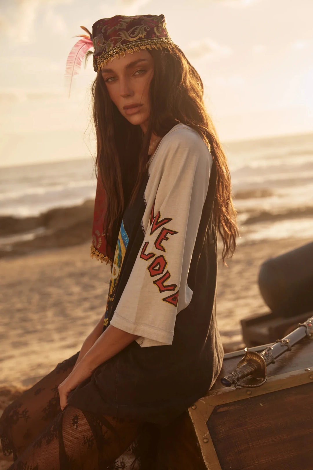 Sabbi The Stay Wild Raglan Tee - Black - Meadow Collectivet shirt