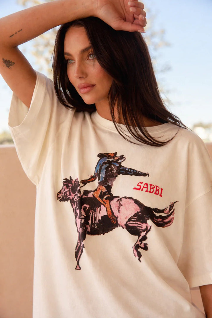 Sabbi The Very Oversized Brumby Tee - Cream - Meadow Collectivet shirt