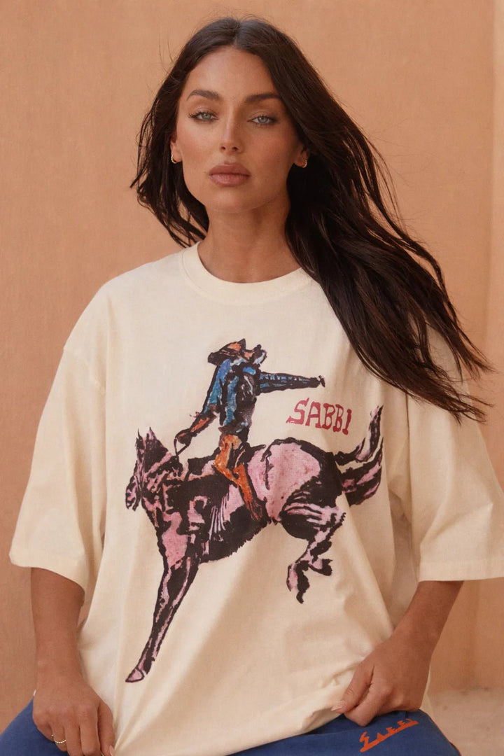 Sabbi The Very Oversized Brumby Tee - Cream - Meadow Collectivet shirt