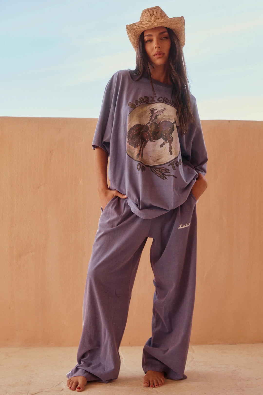 Sabbi The Very Oversized Crazy Horse Tee - Dusty Lavender - Meadow Collectivet shirt