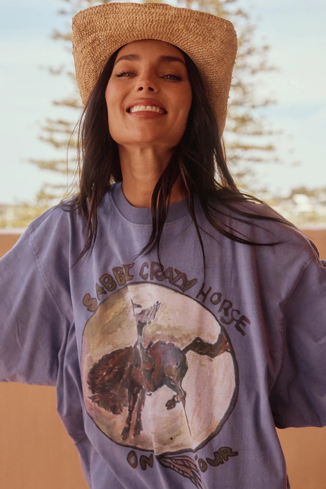 Sabbi The Very Oversized Crazy Horse Tee - Dusty Lavender - Meadow Collectivet shirt