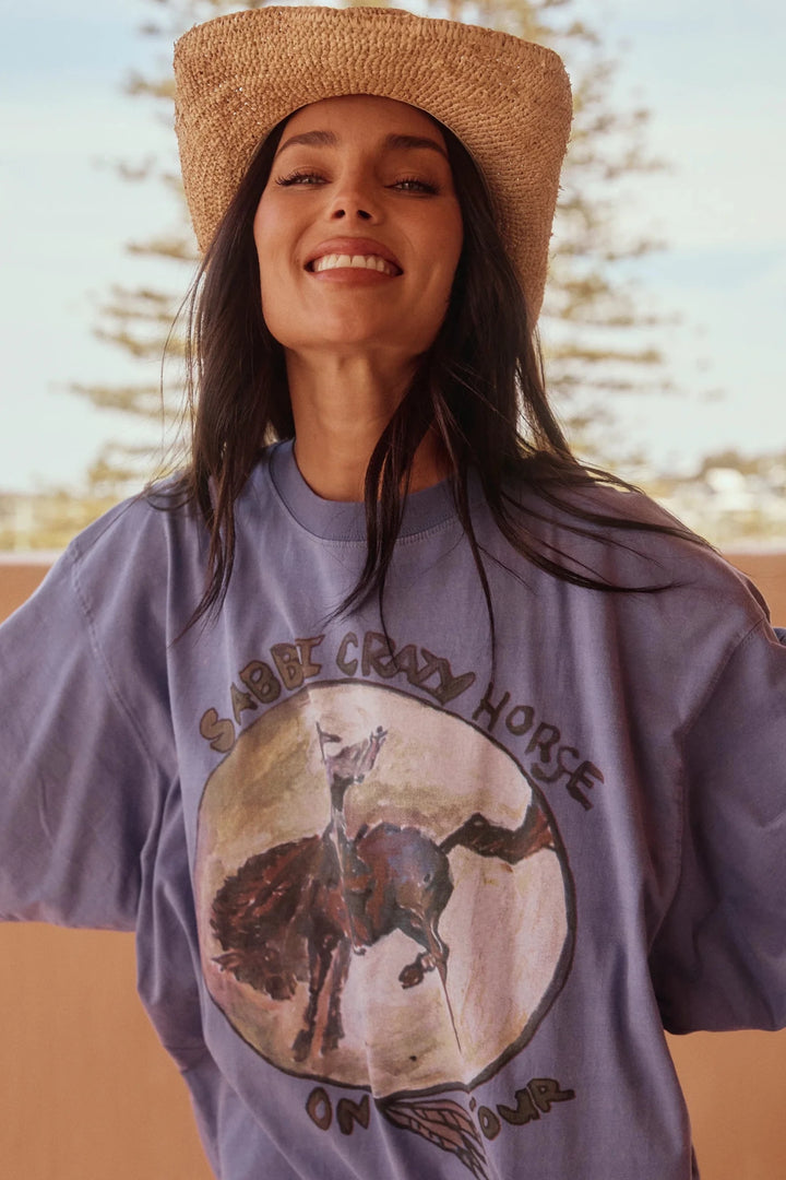 Sabbi The Very Oversized Crazy Horse Tee - Dusty Lavender - Meadow Collectivet shirt