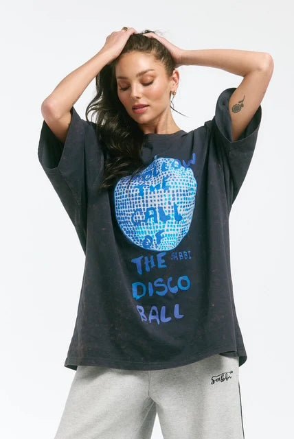 Sabbi The Very Oversized Disco Ball - Charcoal - Meadow Collectiveoversized tee