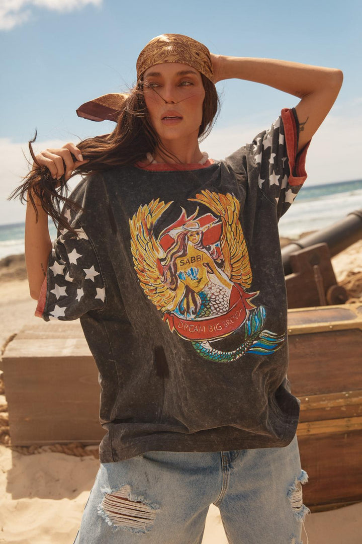 Sabbi The Very Oversized Dream Big Brenda Tee - Black - Meadow Collectivet shirt