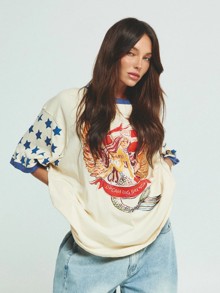 Sabbi The Very Oversized Dream Big Brenda Tee - Cream - Meadow Collectivet shirt