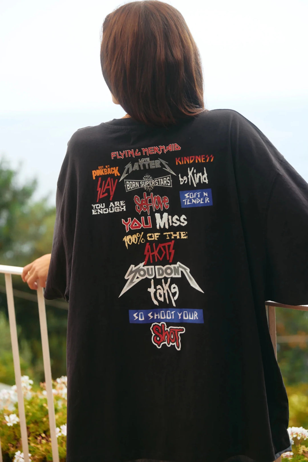 Sabbi The Very Oversized Find Your Wings Tee - Black - Meadow CollectiveT-Shirts