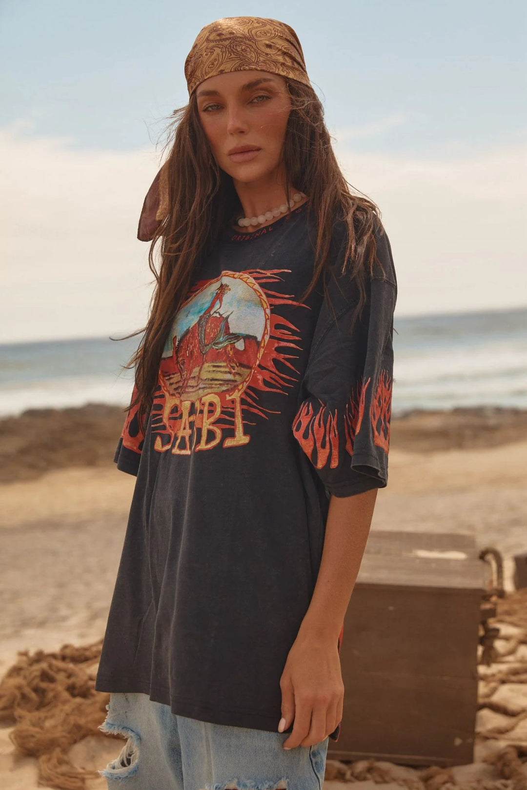 Sabbi The Very Oversized Flaming Cowboy Tee - Meadow CollectiveT-Shirts