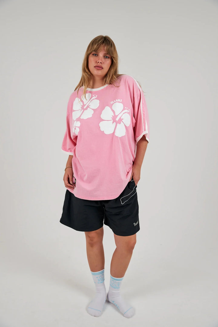 Sabbi The Very Oversized Hibiscus Tee - Pink - Meadow Collectivet shirt