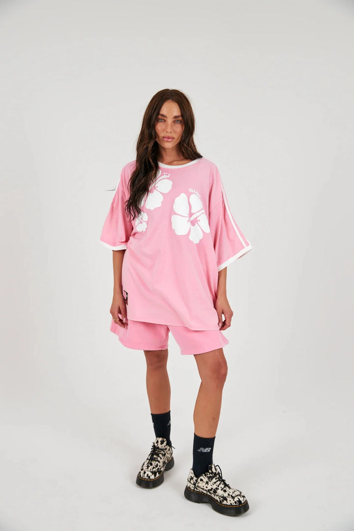 Sabbi The Very Oversized Hibiscus Tee - Pink - Meadow Collectivet shirt