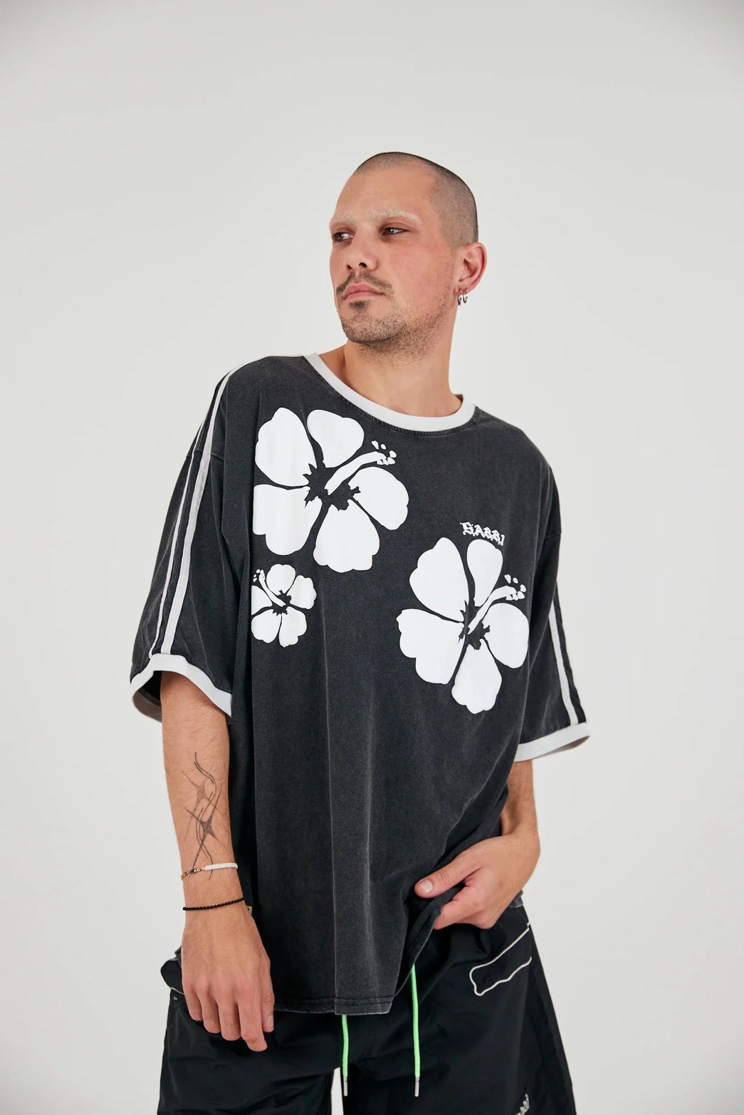 Sabbi The Very Oversized Hibiscus Tee - Washed Black - Meadow Collectivet shirt