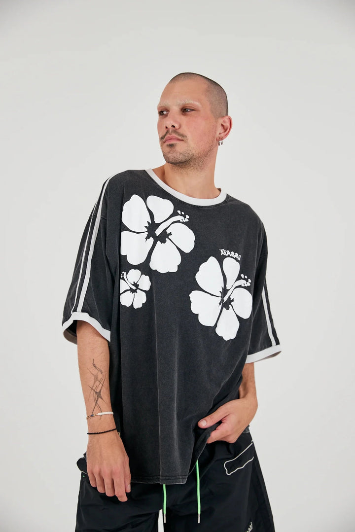 Sabbi The Very Oversized Hibiscus Tee - Washed Black - Meadow Collectivet shirt