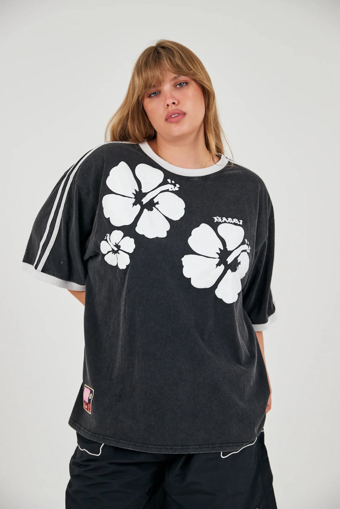 Sabbi The Very Oversized Hibiscus Tee - Washed Black - Meadow Collectivet shirt