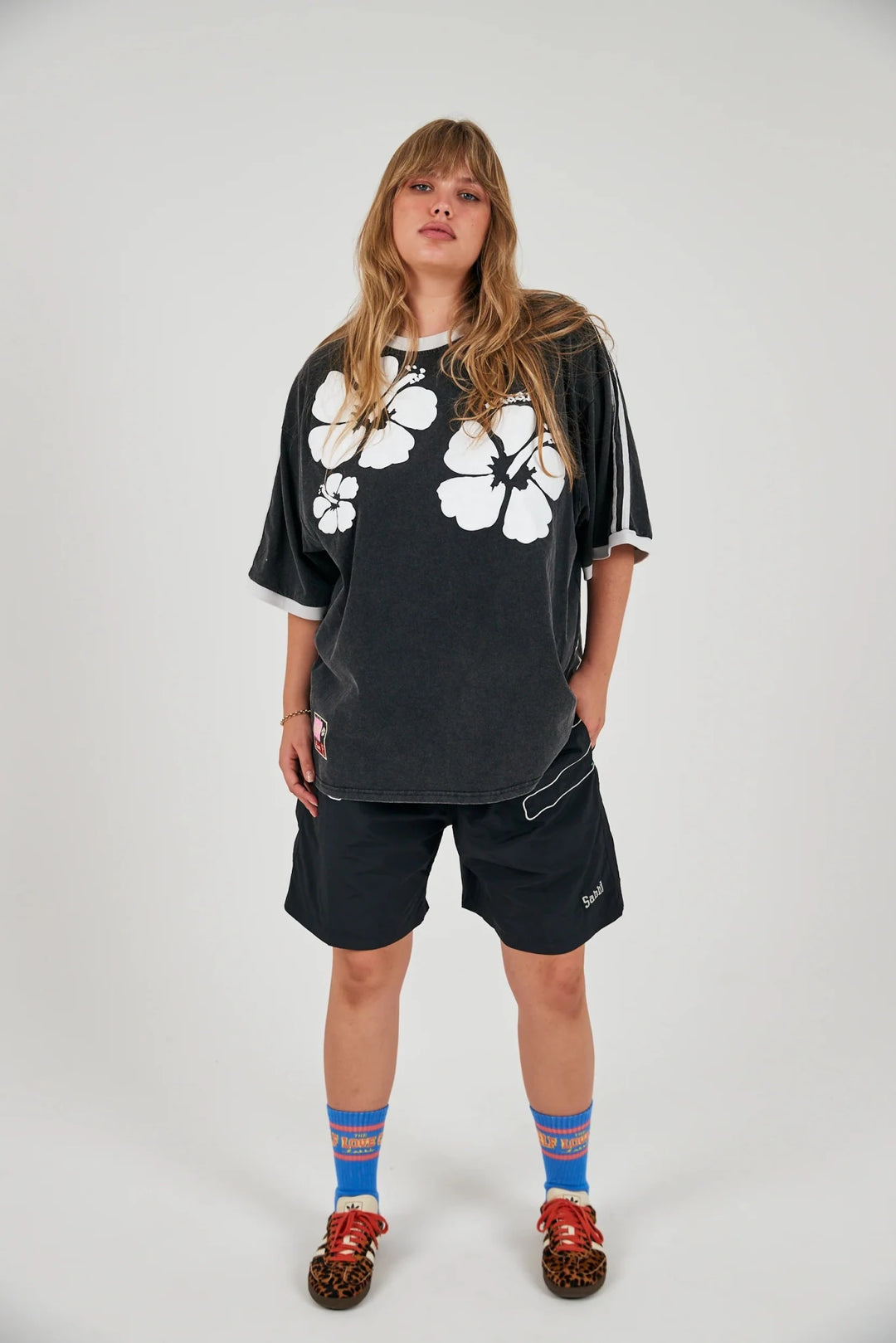 Sabbi The Very Oversized Hibiscus Tee - Washed Black - Meadow Collectivet shirt