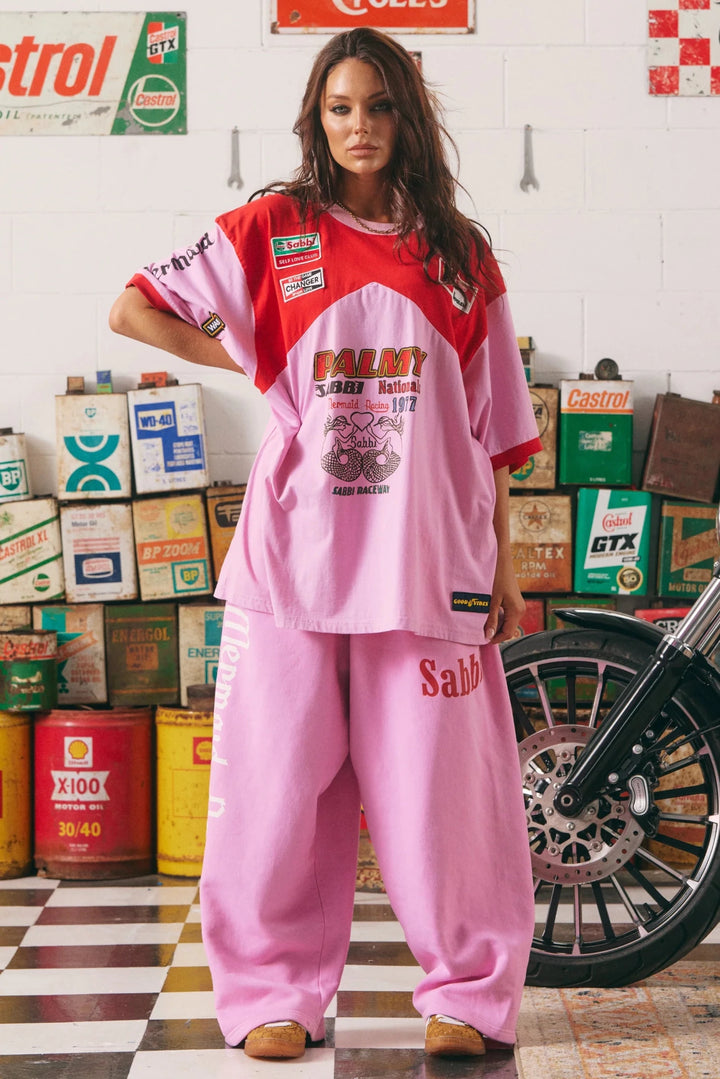 Sabbi The Very Oversized Mermaid Racing Tee - Pink - Meadow CollectiveT-Shirts