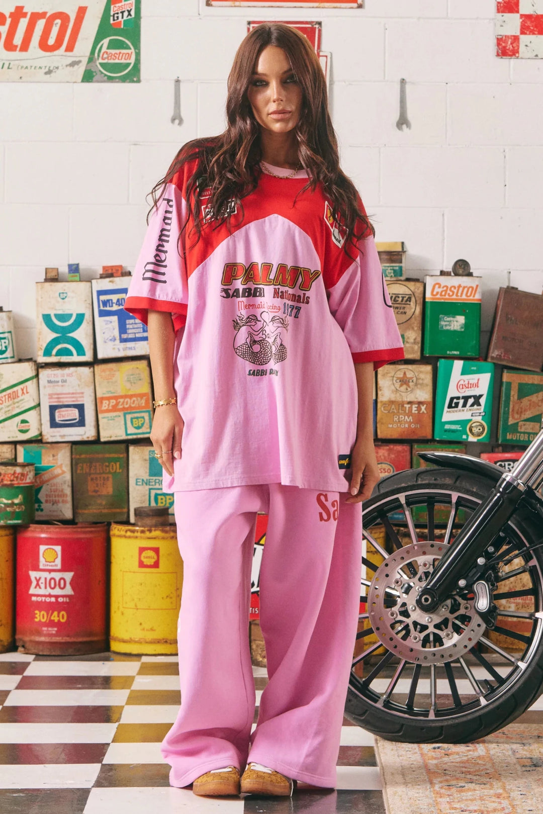 Sabbi The Very Oversized Mermaid Racing Tee - Pink - Meadow CollectiveT-Shirts