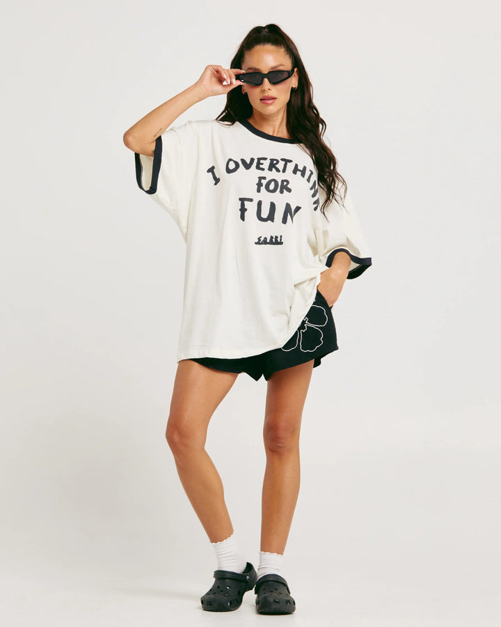 Sabbi - The Very Oversized Overthinker Tee - Marshmallow - Meadow Collectiveoversized tee