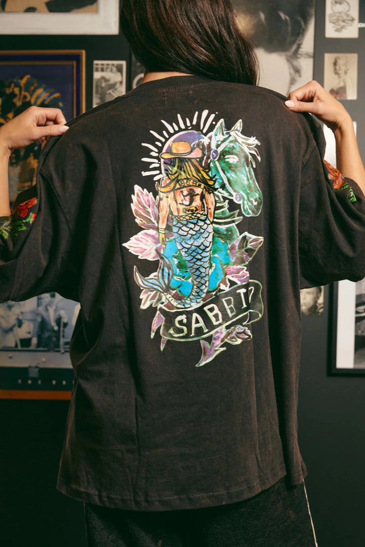 Sabbi The Very Oversized Rose Tee - Black - Meadow CollectiveT-Shirts
