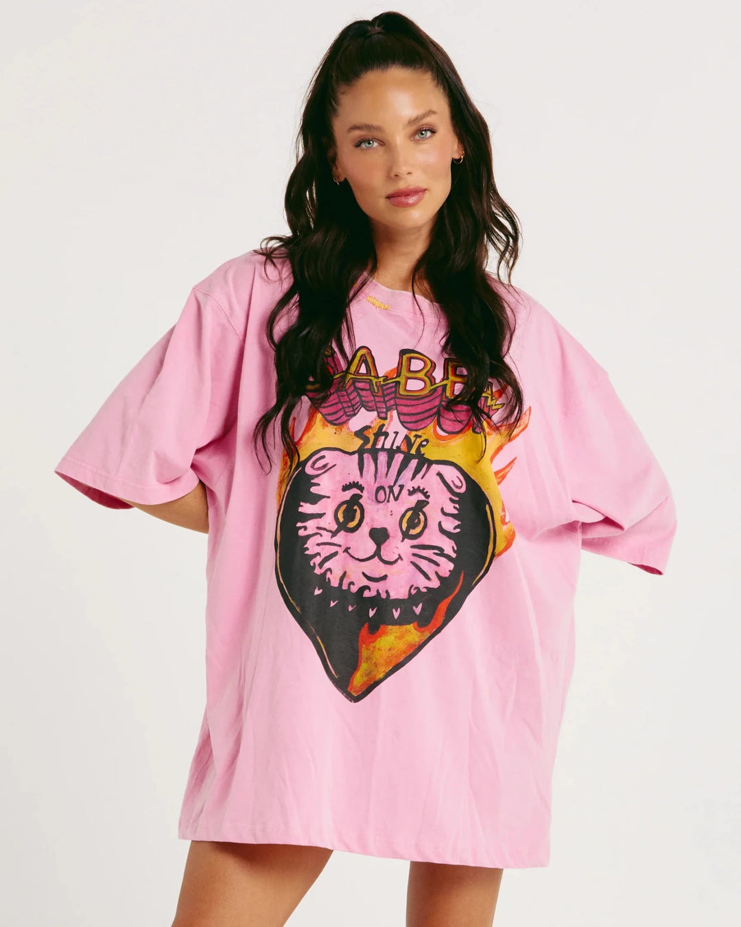 Sabbi The Very Oversized Shining Anyway Tee - Pink - Meadow Collectiveoversized tee