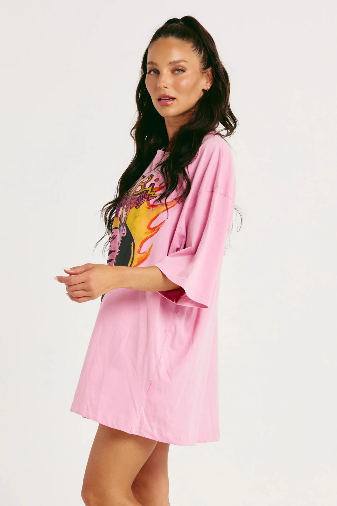 Sabbi The Very Oversized Shining Anyway Tee - Pink - Meadow Collectiveoversized tee