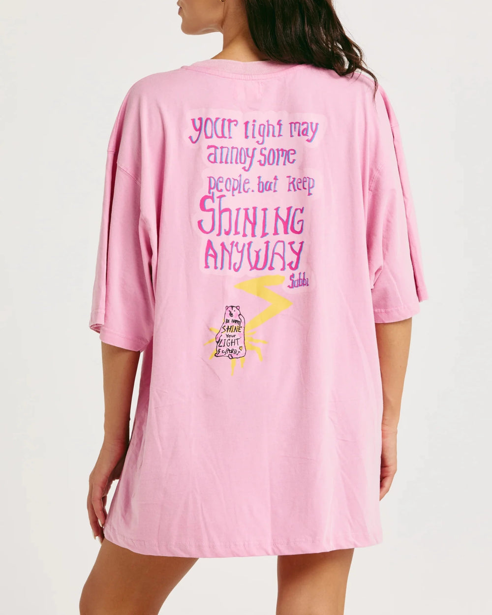 Sabbi The Very Oversized Shining Anyway Tee - Pink - Meadow Collectiveoversized tee
