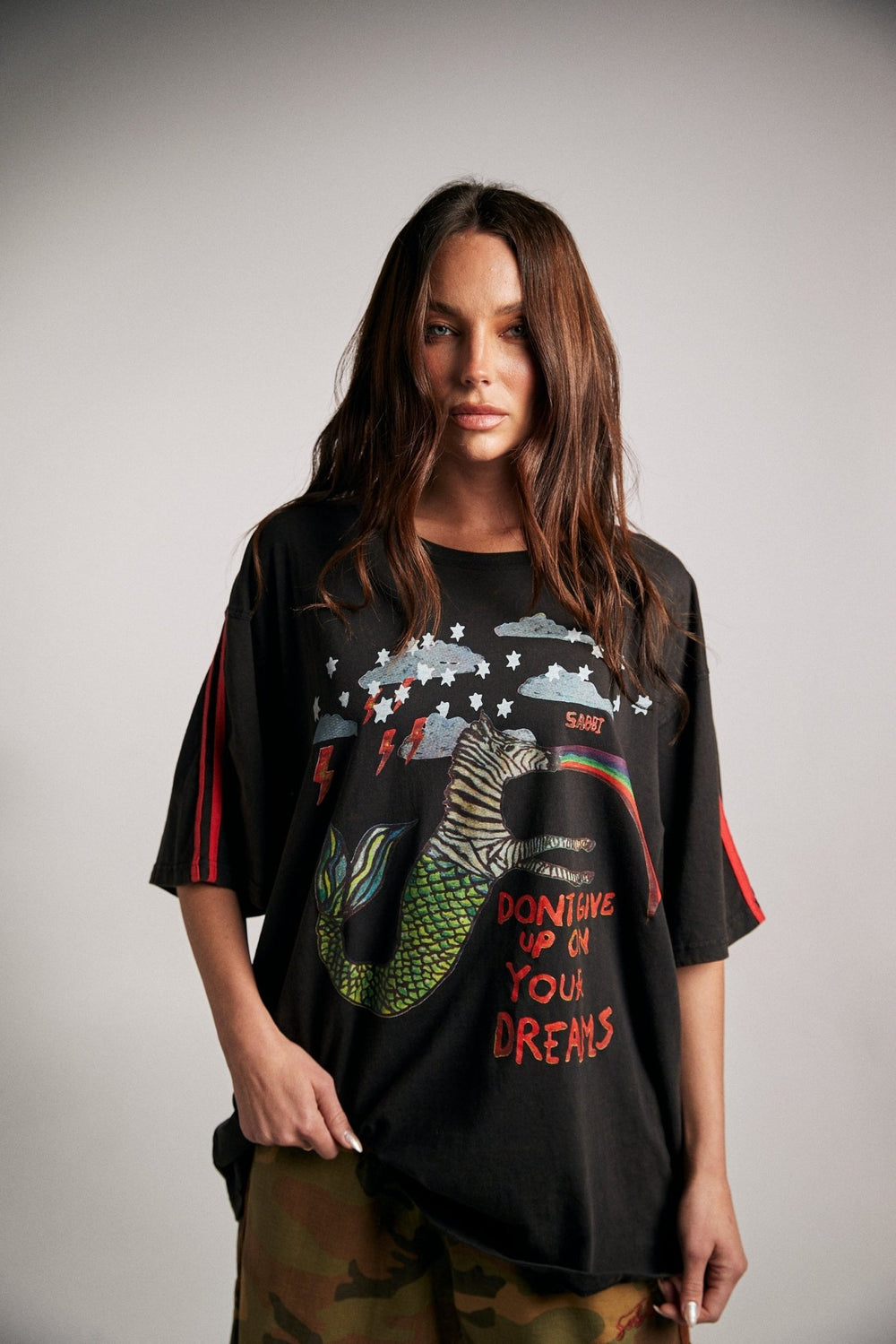 Sabbi The Very Oversized Zebra Dreams Tee - Black - Meadow Collectivet shirt