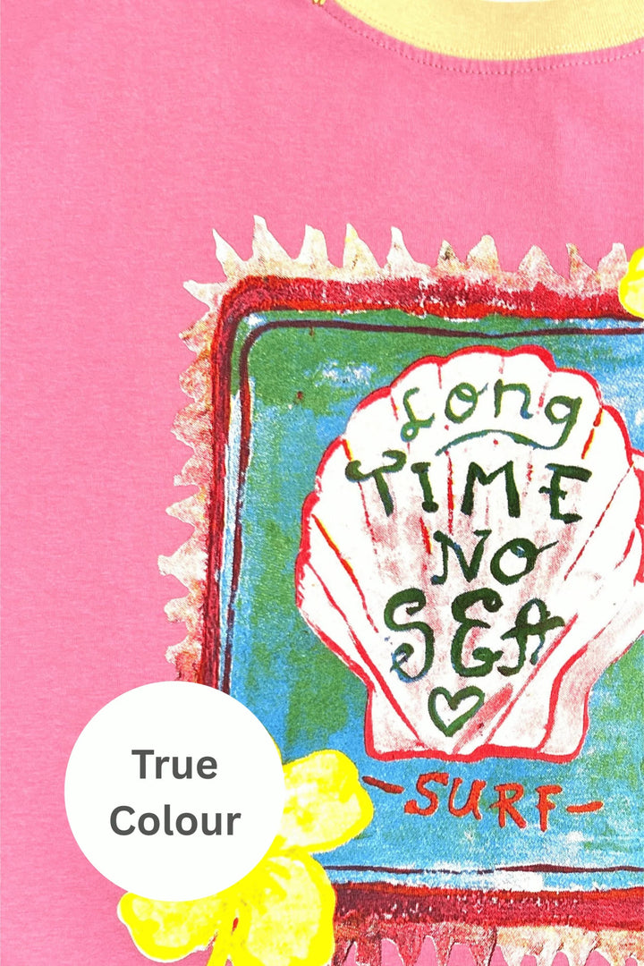 Sabbi Very Oversized Seas Long Time No Sea Tee - Musk Pink - Meadow Collectiveoversized tee