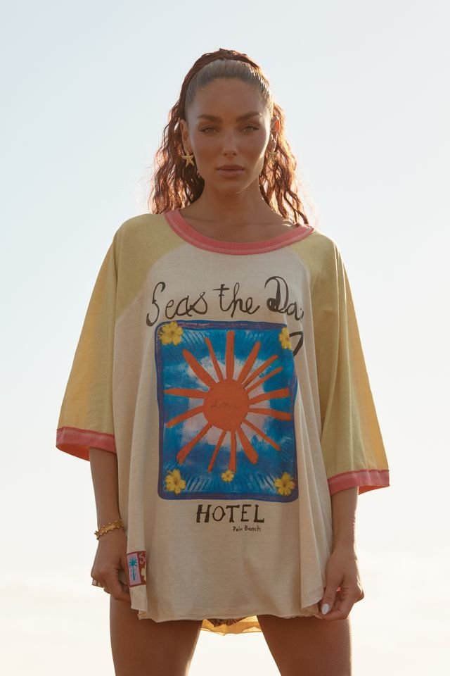 Sabbi Very Oversized Seas The Day Hotel Tee - Sand - Meadow Collectivegraphic tee