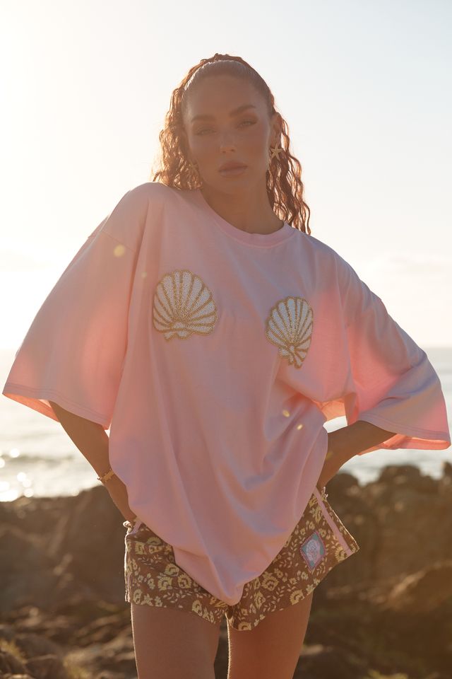 Sabbi Very Oversized Shell Titty Tee - Pink - Meadow Collectiveoversized tee