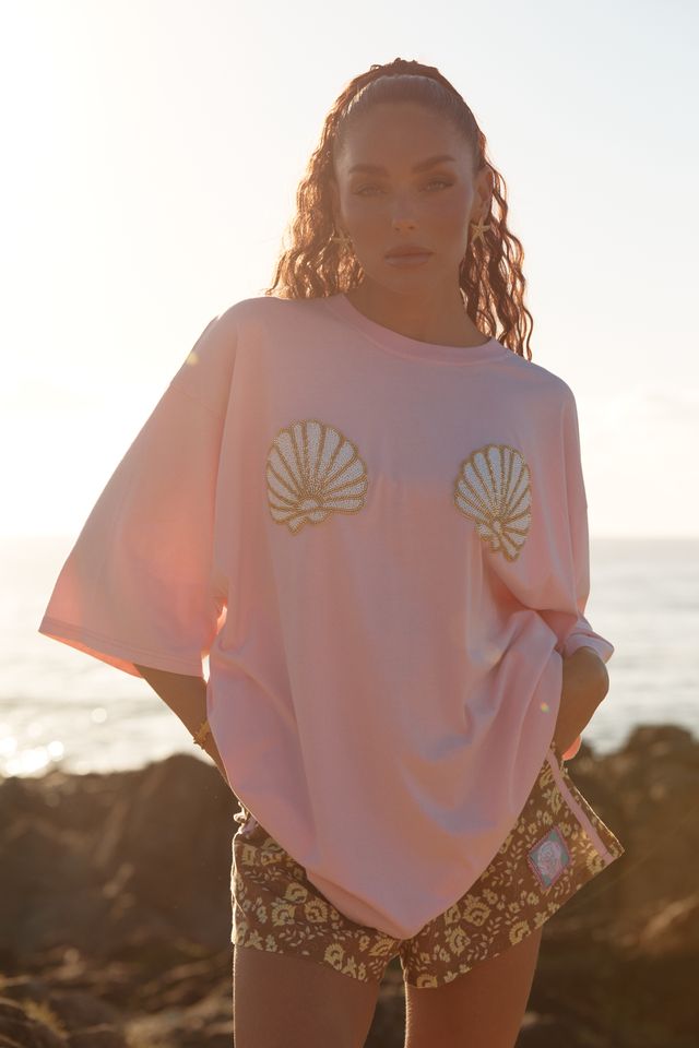 Sabbi Very Oversized Shell Titty Tee - Pink - Meadow Collectiveoversized tee