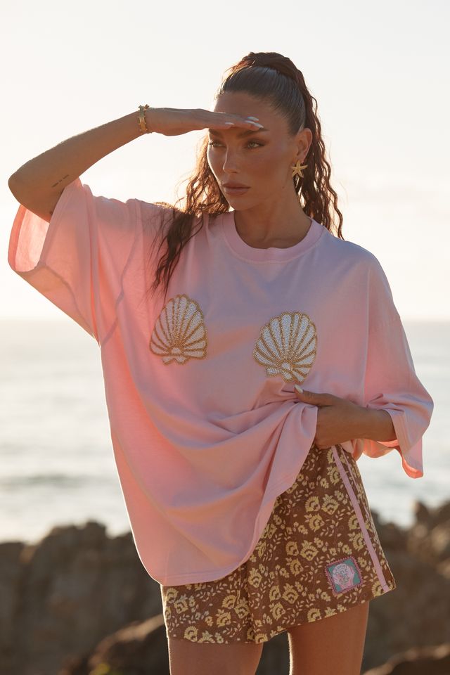 Sabbi Very Oversized Shell Titty Tee - Pink - Meadow Collectiveoversized tee