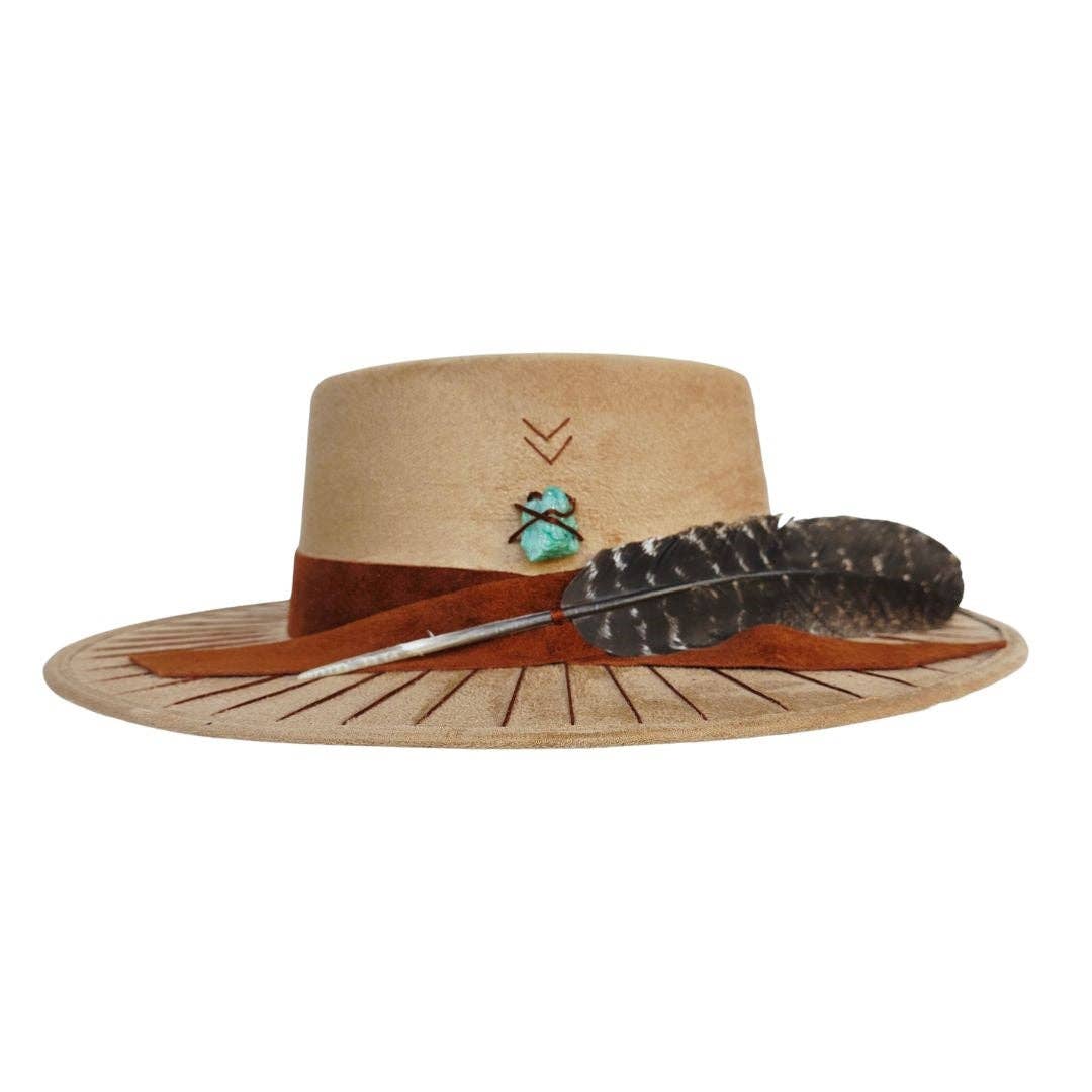 Saints Boater Crown Hat - Camel - Meadow Collectivehat