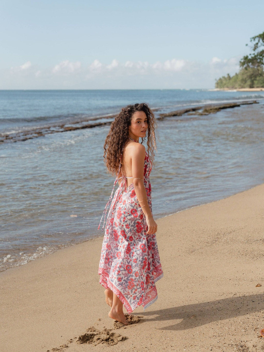 Seaside Americana Organic Cotton Halter Beach Dress - Meadow CollectiveMaxi Dress