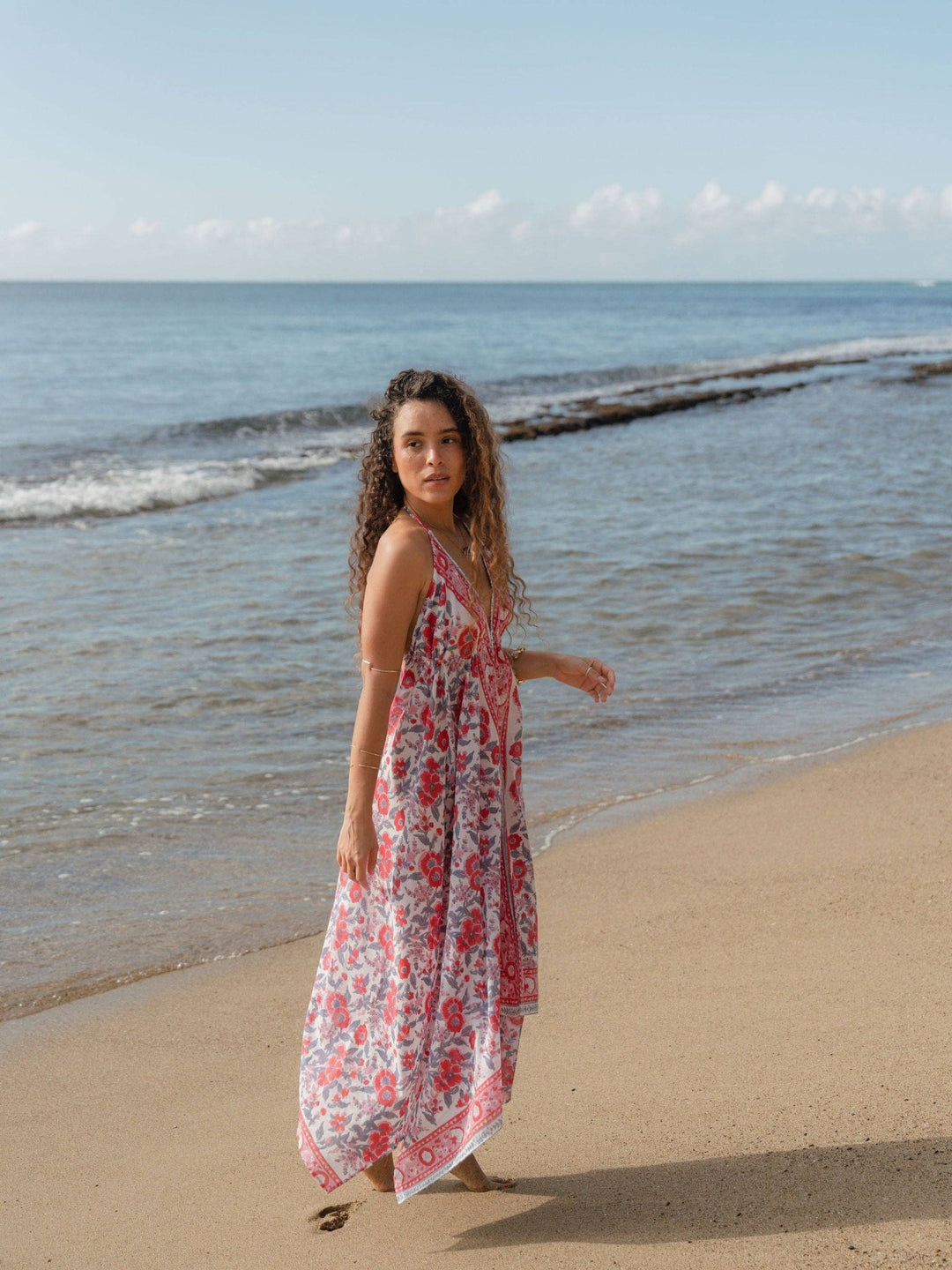 Seaside Americana Organic Cotton Halter Beach Dress - Meadow CollectiveMaxi Dress